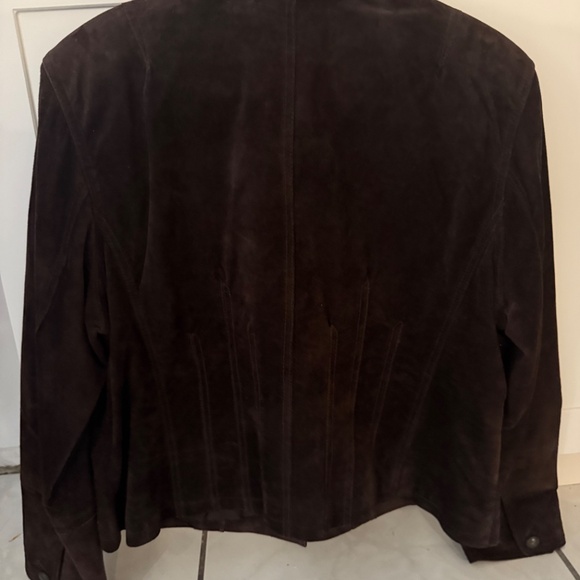 INC International Concepts Brown Suede Leather Jacket - Picture 2 of 8